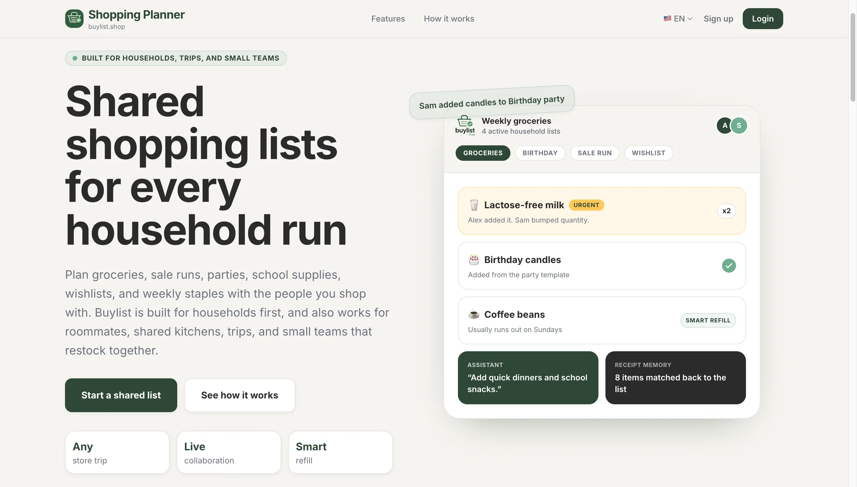 BuyList.shop screenshot
